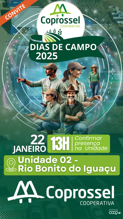 COPROSSEL - 1Âº Dia de Campo da safra 2024/25, serÃ¡ em Rio Bonito do IguaÃ§u